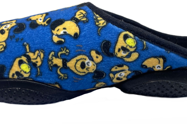 mule bill bleue pour femme vue laterale