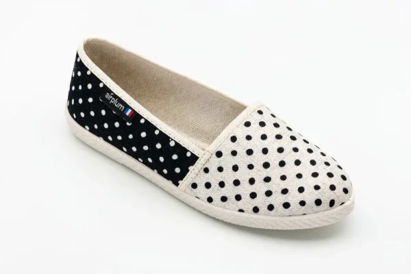 CHAUSSURE ETE FEMME POIS NOIR ET BLANC