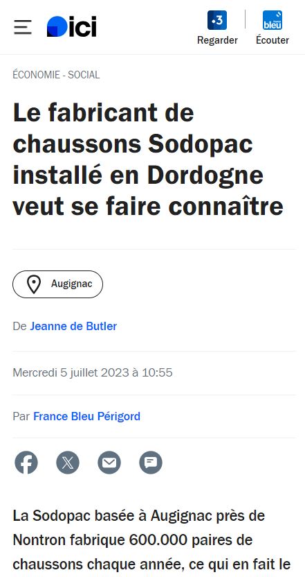 Article de presse France Bleu De Jeanne de Butler Mercredi 5 juillet 2023