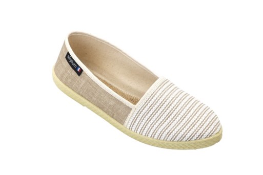 slipper pour femme en toile beige