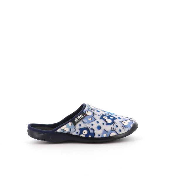 vue côté extérieur pied droit Chausson bleu femme TIGROU