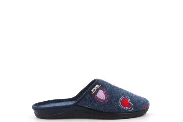 vue pied droit Mule femme WAMOUR marine