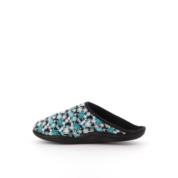 vue côté extérieur pied gauche Mule bleue ZEIGE Femme