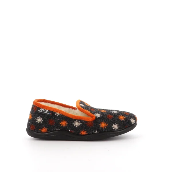 vue côté extérieur pied droit Charentaise orange ZITROUILLE Femme