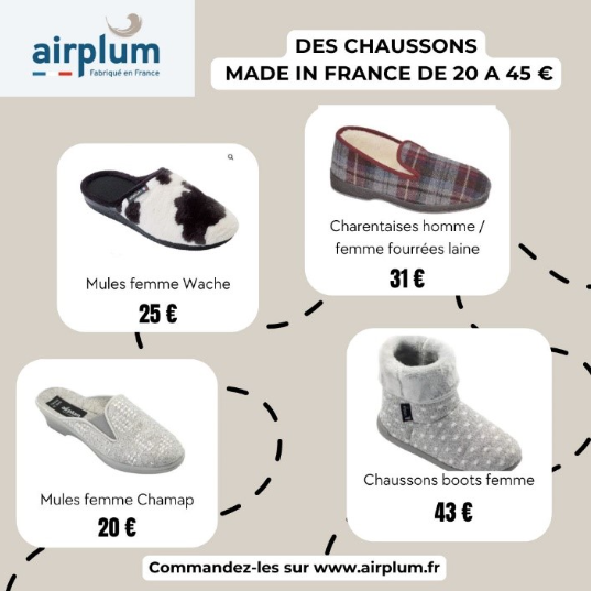 chaussons Airplum fabriqués en France