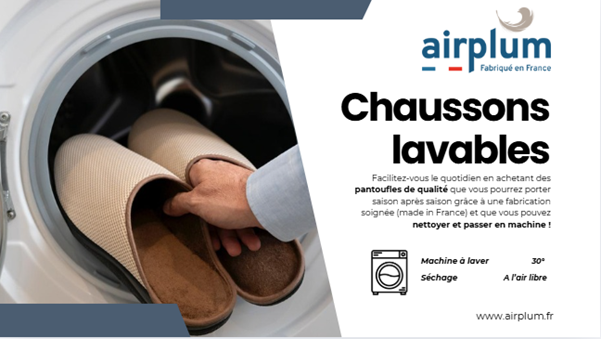bandeau explicatif chausson lavable en machine