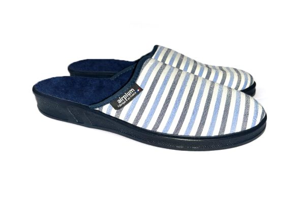 paire de pantoufles homme bleu marine