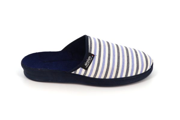 claquettes rayées marine homme