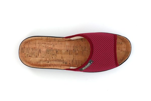 vue dessus claquette résille prune pour femme modèle wraisin