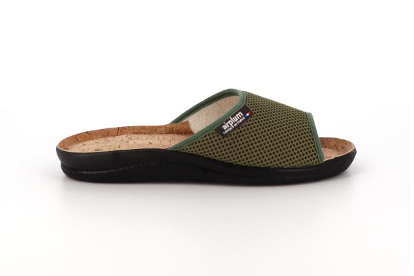 vue côté claquette kaki pour homme modèle walgue
