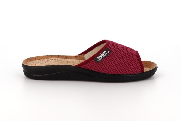 vue côté claquette résille prune pour femme modèle wraisin