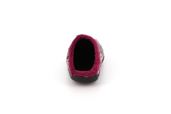dos de pantoufle femme violette animaux