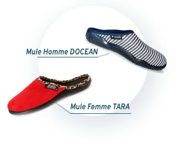 infographie mule rouge tara pour femme et mule homme docean