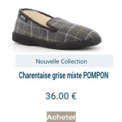 chaussure-charentaise-semelle-mi-dure-femme-pompon-airplum Chaussure Charentaise femme Pompon