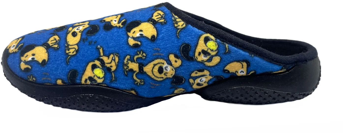 mule bill bleue pour femme vue laterale