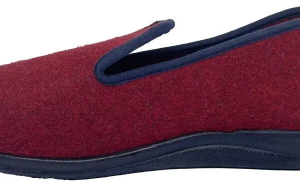 Chausson Homme Wool Rouge vue cote