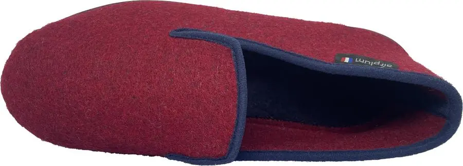 Chausson Homme Wool Rouge vue dessus