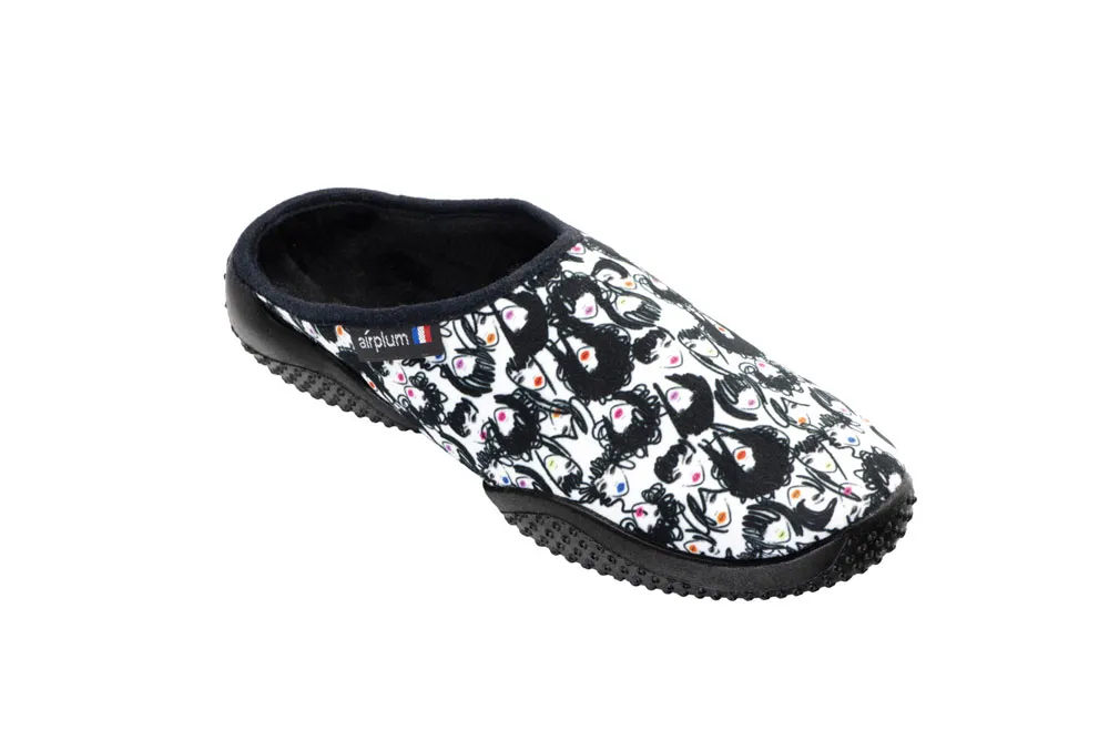 Mule femme Brush noir velours