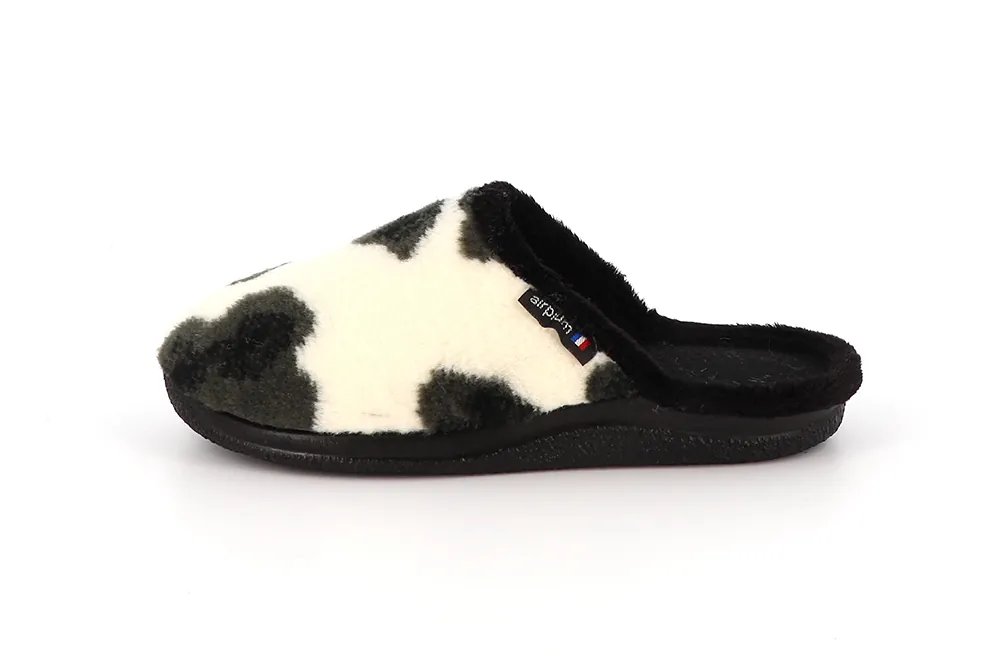 vache tache noir et blanc chaussons