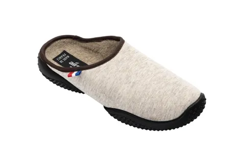 Mule beige et noir pour femme