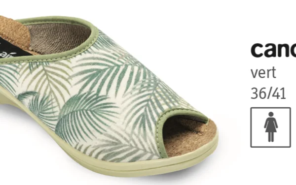Sandales avec talon et motifs feuillage