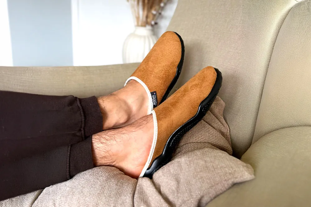 mules homme hiver fourrées laine doudou