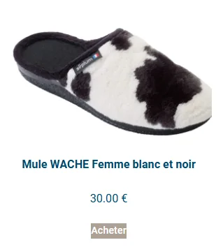 chausson mules avec imprimé poils peau de vache