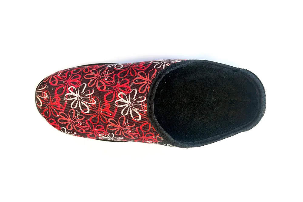 pantoufle femme rouge