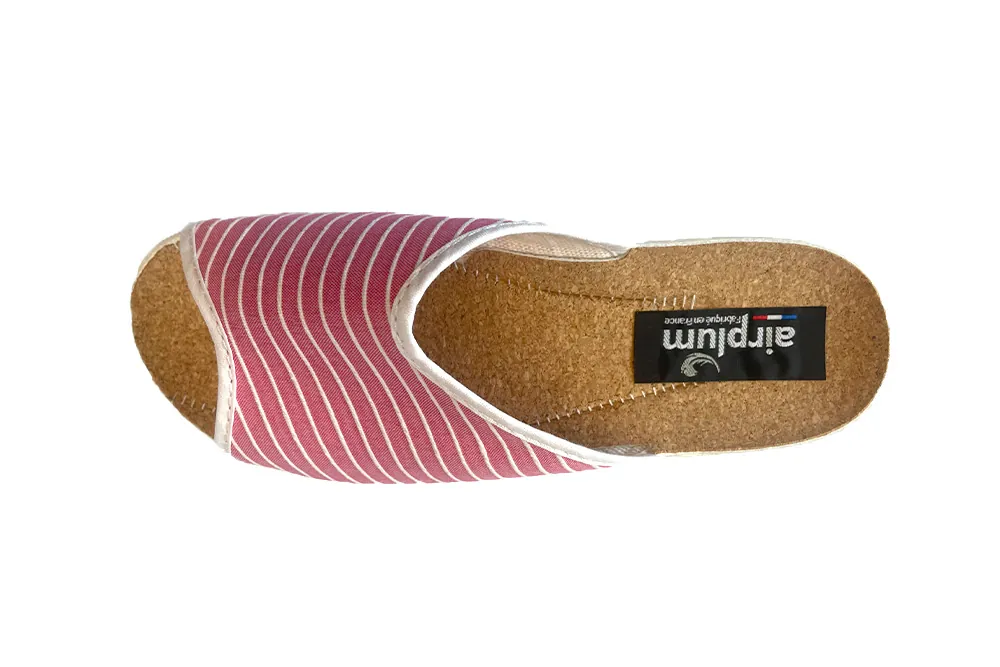 mule ouverte femme à rayures