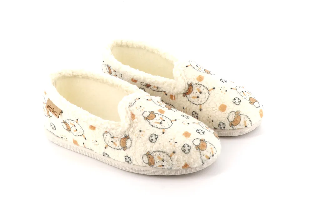 chaussons moutons enfant blanc creme