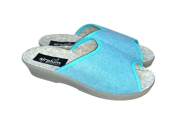 paire de sabot claquette femme bleu et gris