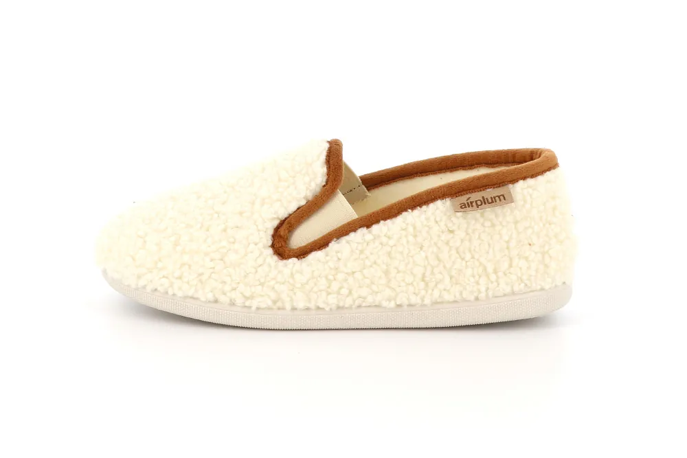 pantoufles enfant creme blanc