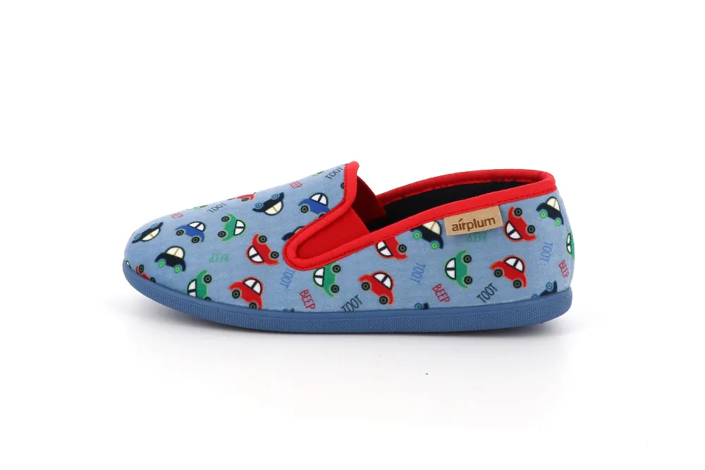 Chausson garçon Auto bleu : pantoufle confort – Image 3