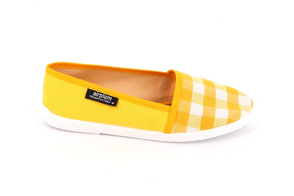 motif vichy jaune chaussures femme