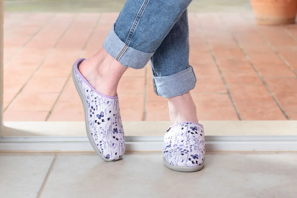 mule femme zouette violettes