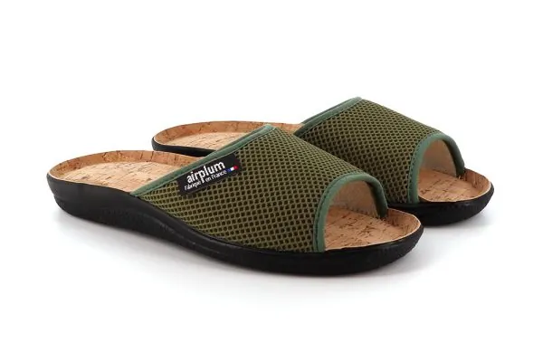 paire de claquettes kaki pour homme modèle walgue