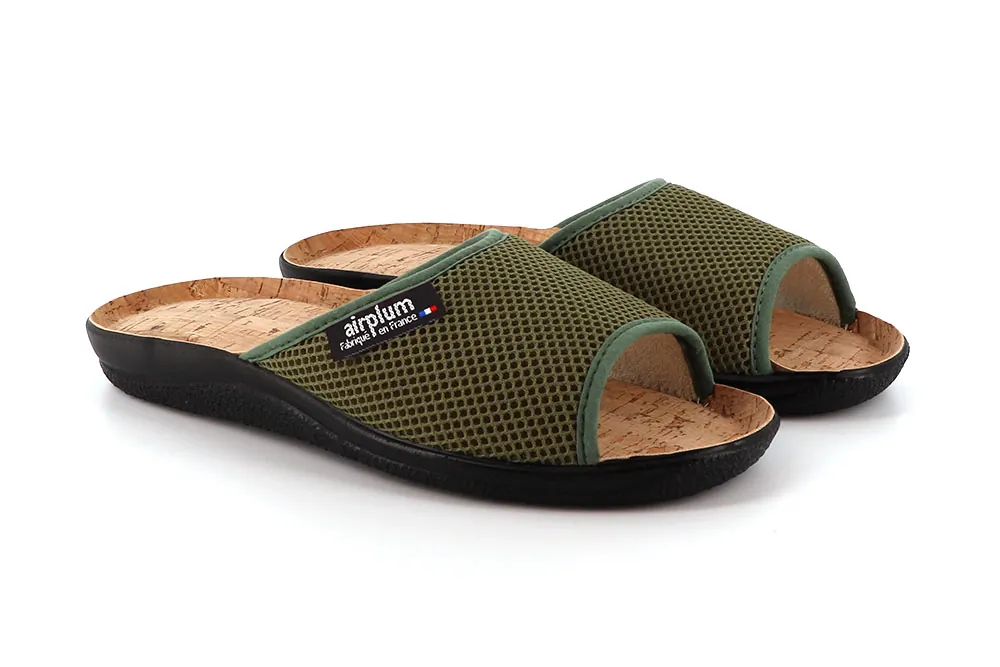 paire de claquettes kaki pour homme modèle walgue