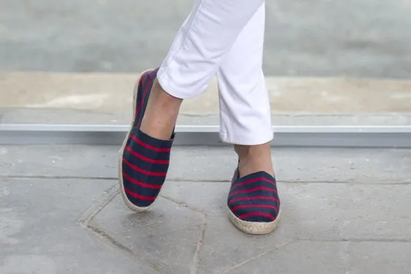 ESPADRILLE AIRPLUM ESPLANA MARINE ROUGE RAYURES HOMME FEMME