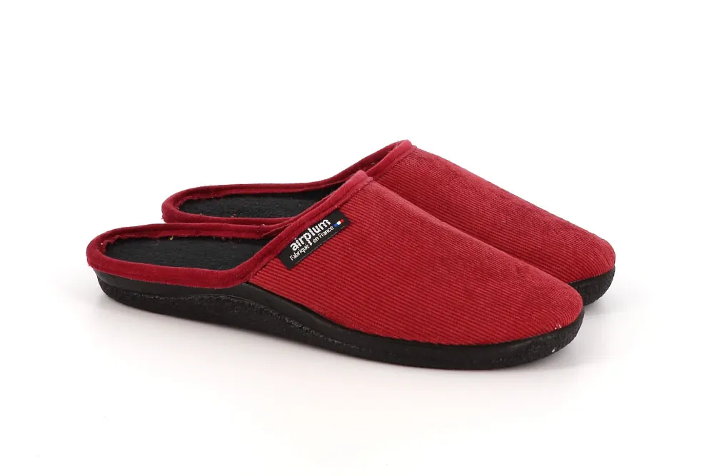 pantoufles mule femme et homme rouge