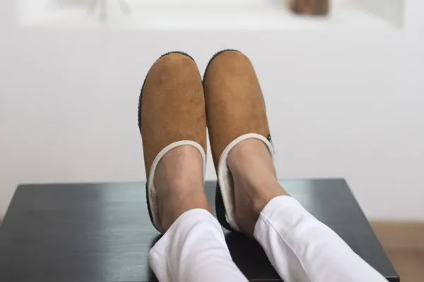 paire de chausson boubou cammel fourrée