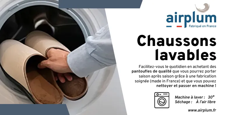 chaussons airplum lavables en machine